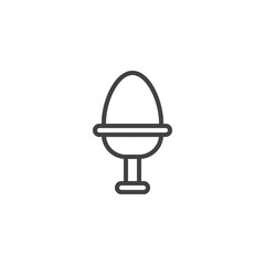 Boiled egg outline icon. linear style sign for mobile concept and web design. Egg on stand simple line vector icon. Symbol, logo illustration. Pixel perfect vector graphics