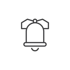 Bell with bow outline icon. linear style sign for mobile concept and web design. Easter bells simple line vector icon. Symbol, logo illustration. Pixel perfect vector graphics