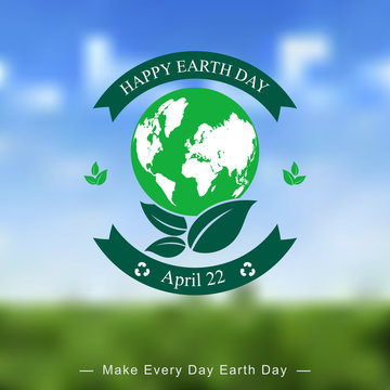 Earth day templates on blurred background