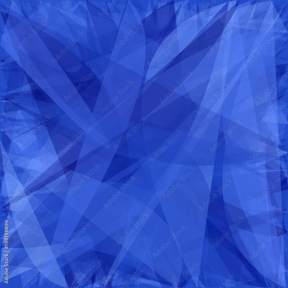 Poster blue abstract motion background from dynamic curves - vector design