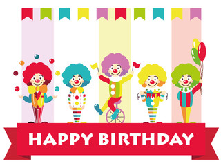 Postcard with clowns