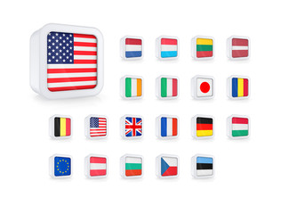Set of flags icons.