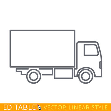 Delivery Truck icon on white background. Vector illustration.