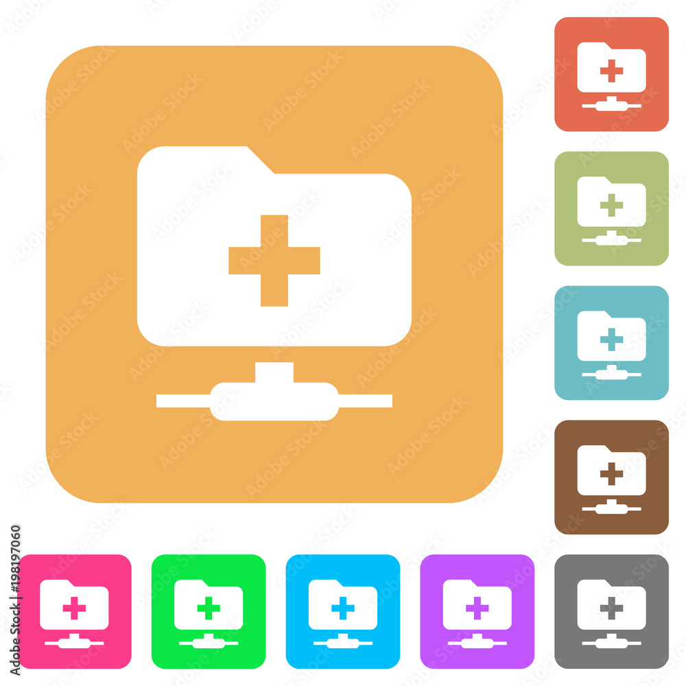 Poster ftp create folder rounded square flat icons
