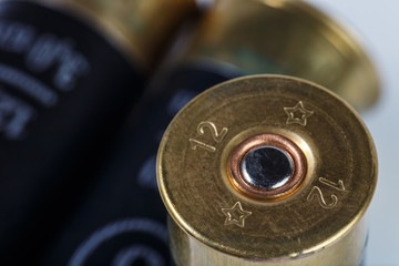 Fototapeta na wymiar Old hunting 12‐gauge shotgun shells