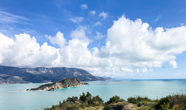 Coastline of Budva, Montenegro. Adriatic sea