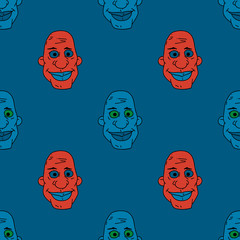 African man funny face seamless pattern. Original design for print or digital media.