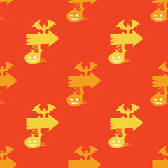 Spooky halloween sign seamless pattern. Original design for print or digital media.
