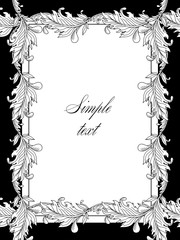 Retro vector ornamental frame, hand draw illustration.