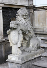 Fototapeta na wymiar Lion's sculpture in Gdańsk, Poland