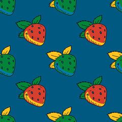 Strawberry seamless pattern. Original design for print or digital media.
