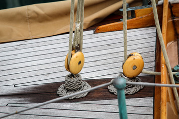 Detail eines Bootes, Segelboot