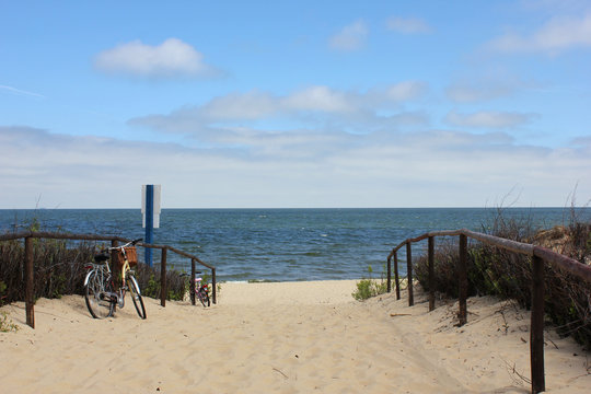 Entrance to the beach in Sobieszewo, Gdańsk, Poland