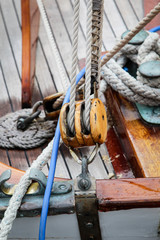 Detail eines Bootes, Segelboot