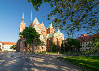 Fototapeta premium Wroclaw Cathedral at sunny summer day, Poland