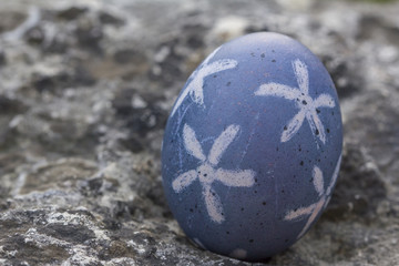 Nest of natural-colored Easter eggs