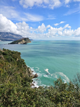 Coastline of Budva, Montenegro. Adriatic sea