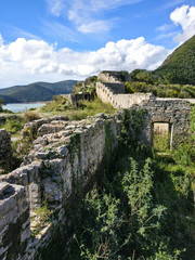 Ruins of fortress Mogren in Budva, Montenegro.