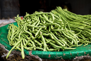 Bohnen auf einem Markt in Bangkok 