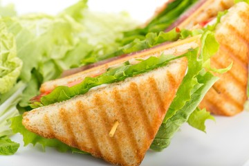 Fresh appetizing sandwich with vegetables