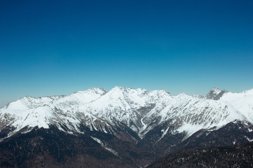 Fototapeta na wymiar Beautiful landscape of winter Caucasian mountains