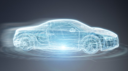 Modern digital smart car interface 3D rendering