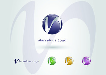 M logo 3d abstract