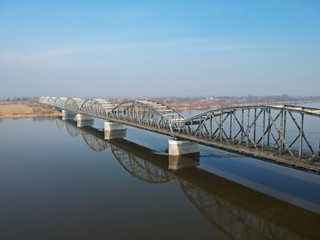 Naklejka na ściany i meble Bridge over Wisla river in Grudziadz, Poland