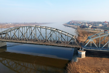 Obraz premium Bridge over Wisla river in Grudziadz, Poland