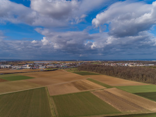 Luftbildaufnahme Felder und Stadtteile  Stuttgart und Umgebung