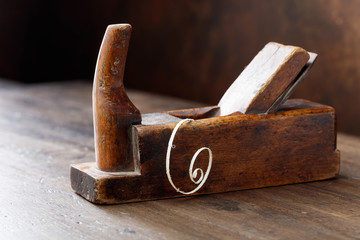 Old wooden planer .