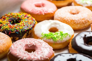 Donuts on white background