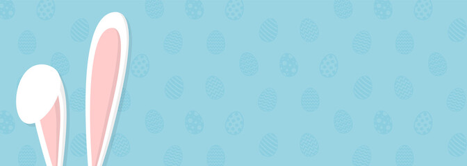 Easter - layout of a banner with bunny. Vector.