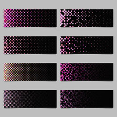 Abstract geometrical rounded square mosaic pattern banner background set