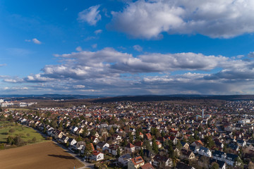 Luftbildaufnahme Felder und Stadtteile  Stuttgart und Umgebung