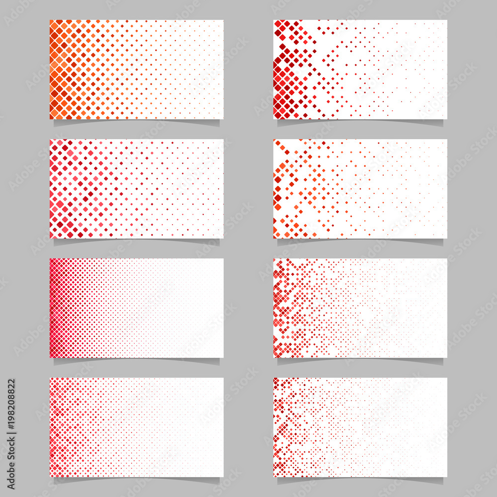 Poster abstract geometric diagonal square mosaic pattern business card template set