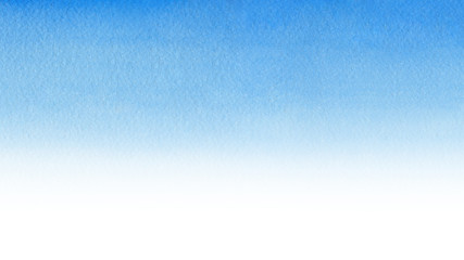 Watercolor light blue gradient paint on textured paper, like the sky or sea water