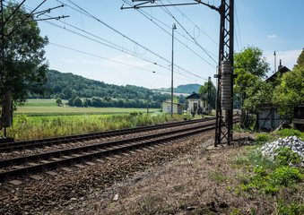 Railyard and Railroad Tracks outside of Karlstejn Czech Republic
