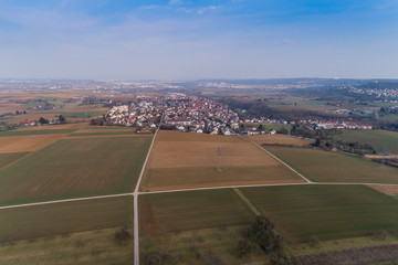 Luftbildaufnahme Felder und Stadtteile  Stuttgart und Umgebung