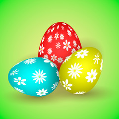  llustration of three easter eggs