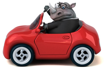 Obraz premium Fun rhinoceros - 3D Illustration