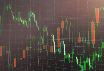 Stock Market Trading Graph and Candlestick Chart Suitable for Financial Investment Concept. Abstract Finance Background.
