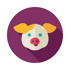 Pig vector icon. Animal head vector