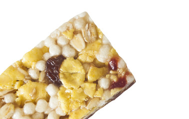 sweet cereal bar isolated on white background