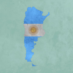 Carte texturée de l'Argentine avec drapeau