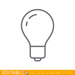 Light Bulb line icon vector, isolated on white background. Idea sign, solution, thinking concept. Editable stroke sketch icon. Stock vector illustration.