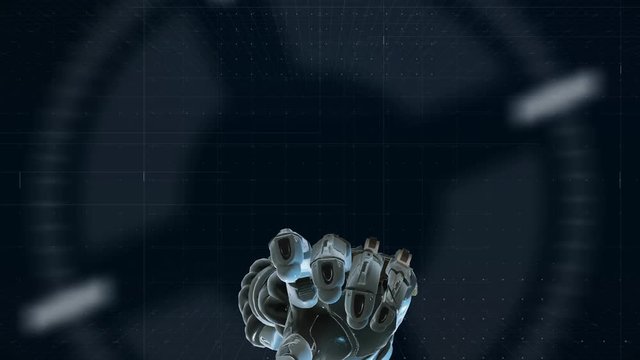 Futuristic Hi-tech Robotic arm strategies concept animation