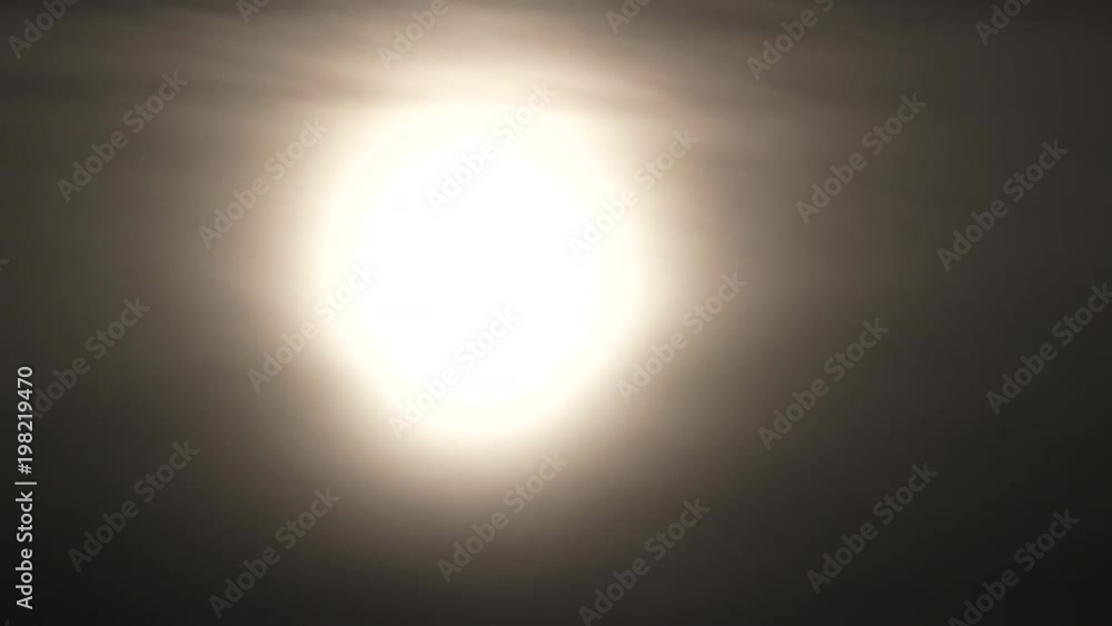 Wall mural sun falling through dark, hazy and polluted sky with transition to black, time lapse.