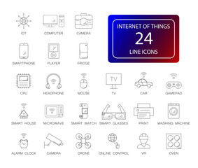 Line icons set. Internet of Things pack. Vector illustration	