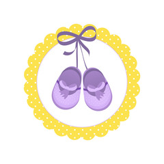 Cute Baby shoes with a bow for a boy.